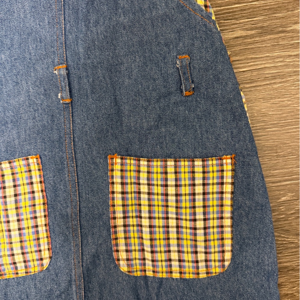 Disney Denim Overall Dress with Yellow Plaid Accents - Picture 7 of 7
